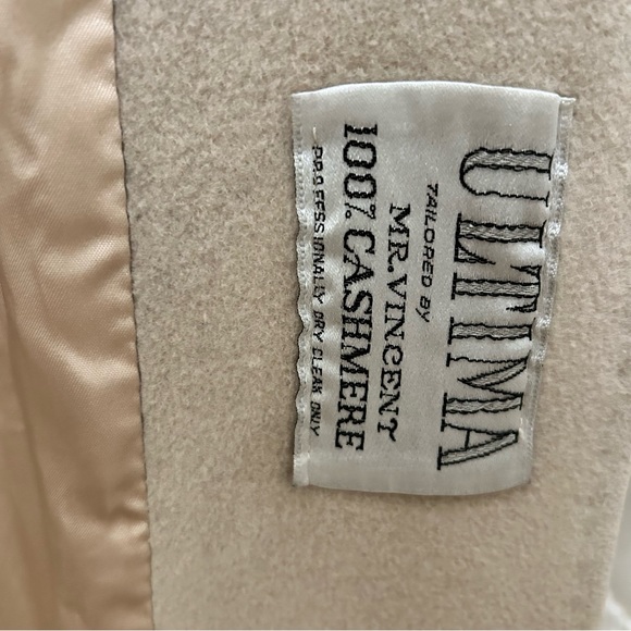 Cashmere belted tie only long bone ecru old Hollywood glam formal scandal coat - Picture 8 of 15